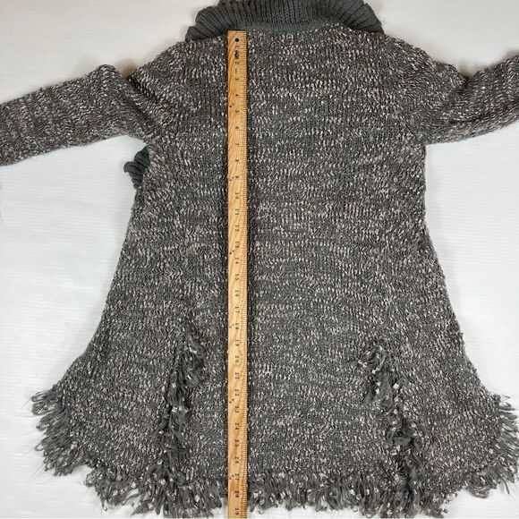 Papillon Vancouver Los Angeles Cardigan Lace Trim Gray Knit Ruffled Women S - Picture 9 of 10